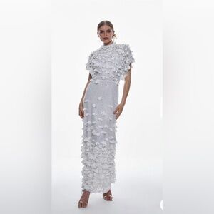 Karen Millen - Crystal Applique Angel Sleeve Woven Maxi Dress